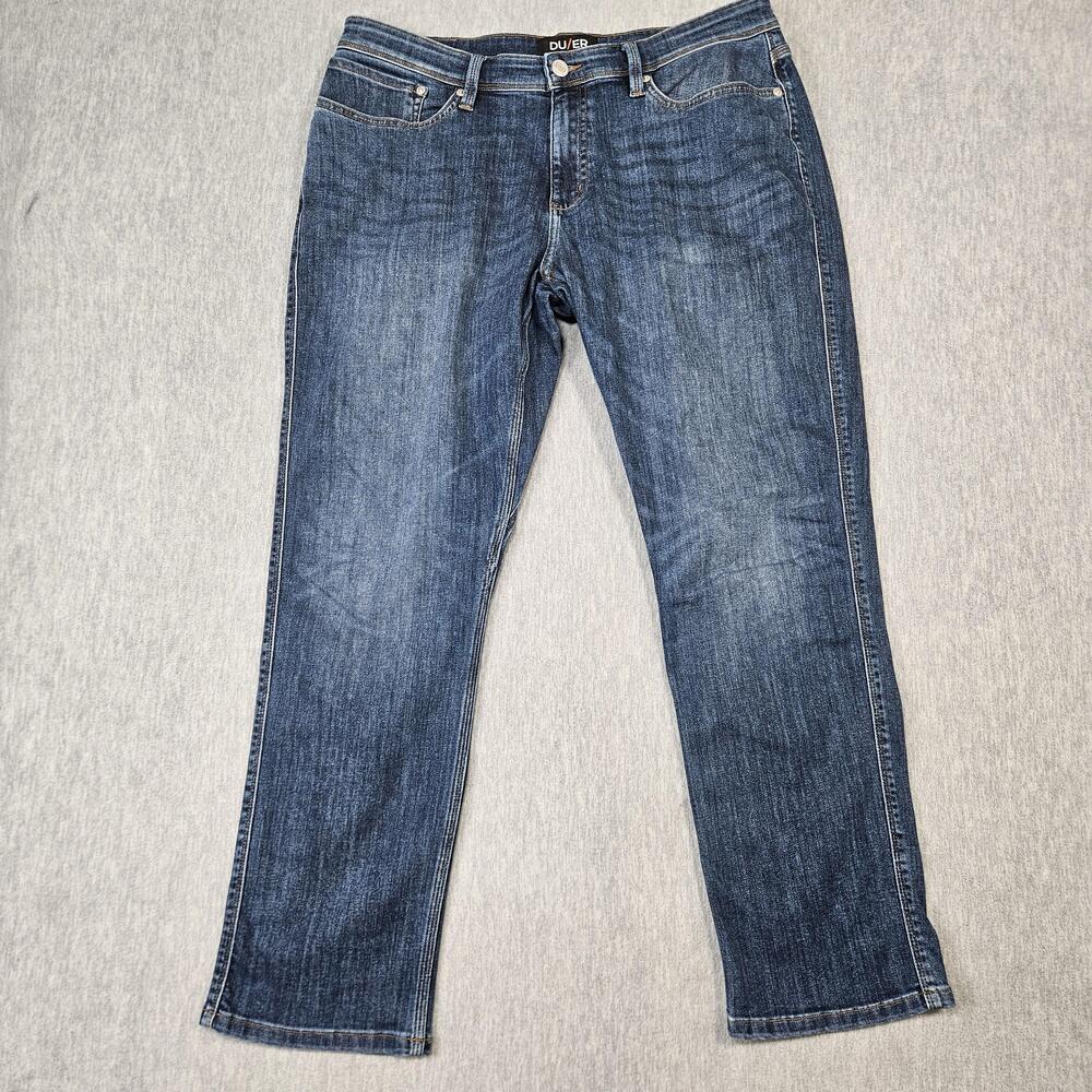 DU/ER Jeans Mens 36x30 Blue L2X Relaxed Taper Stretch CoolMax Denim